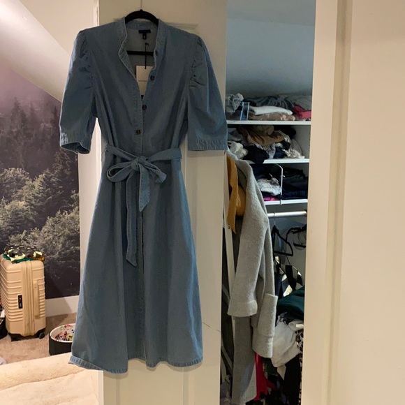 NWT Jean Dress with Puffy Sleeve - Picture 1 of 4